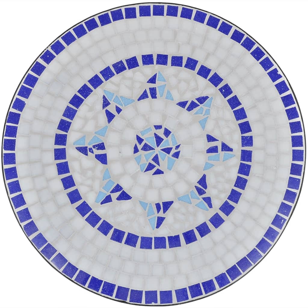 bistrobord 60 cm mosaik blå og hvid