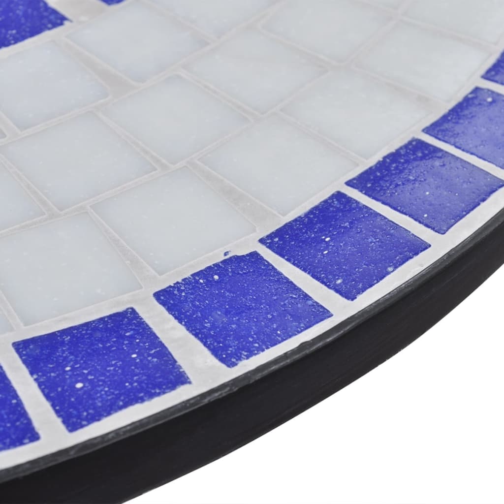 bistrobord 60 cm mosaik blå og hvid
