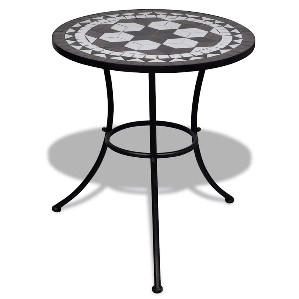 bistrobord 60 cm mosaik sort og hvid