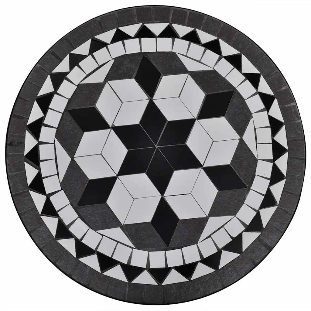 bistrobord 60 cm mosaik sort og hvid
