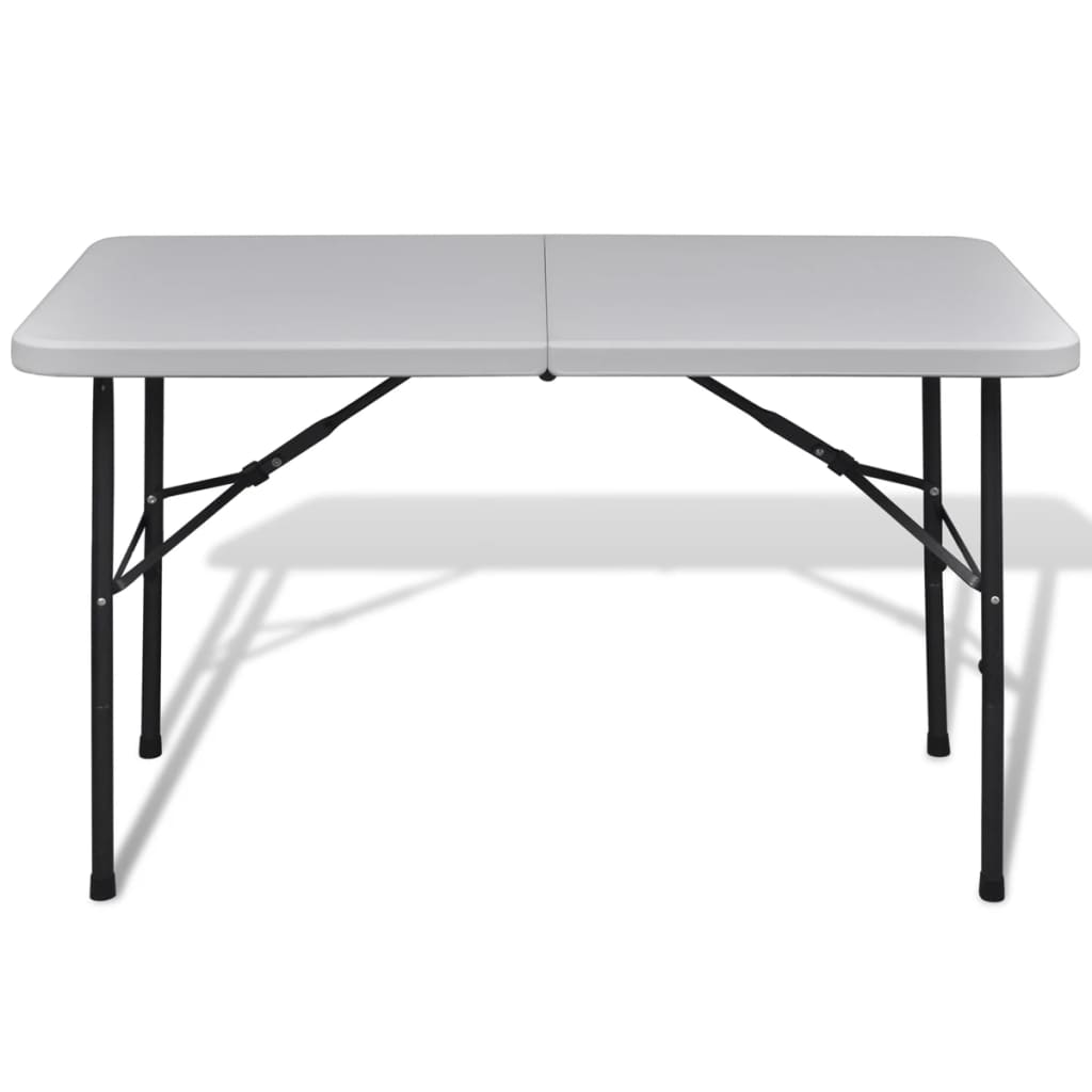 sammenfoldeligt havebord 122 cm HDPE hvid