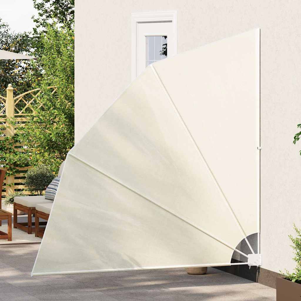 sammenklappelig sidemarkise til altan cremefarvet 210 x 210 cm