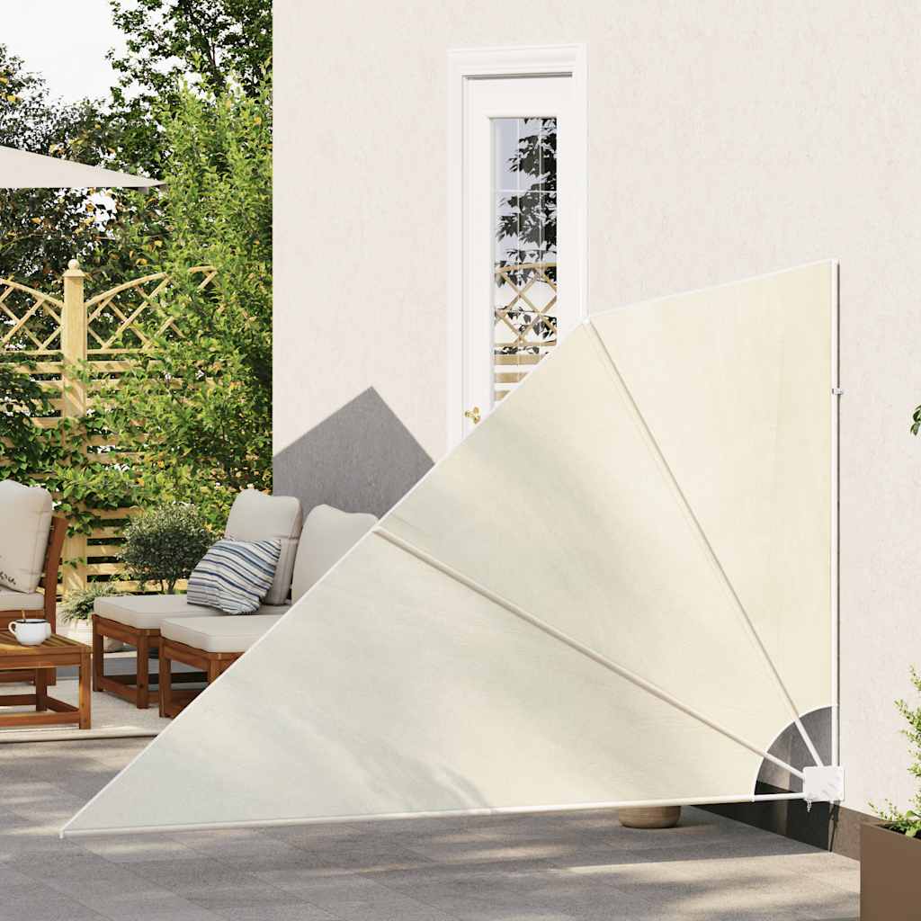 sammenklappelig sidemarkise til altan cremefarvet 160 x 240 cm