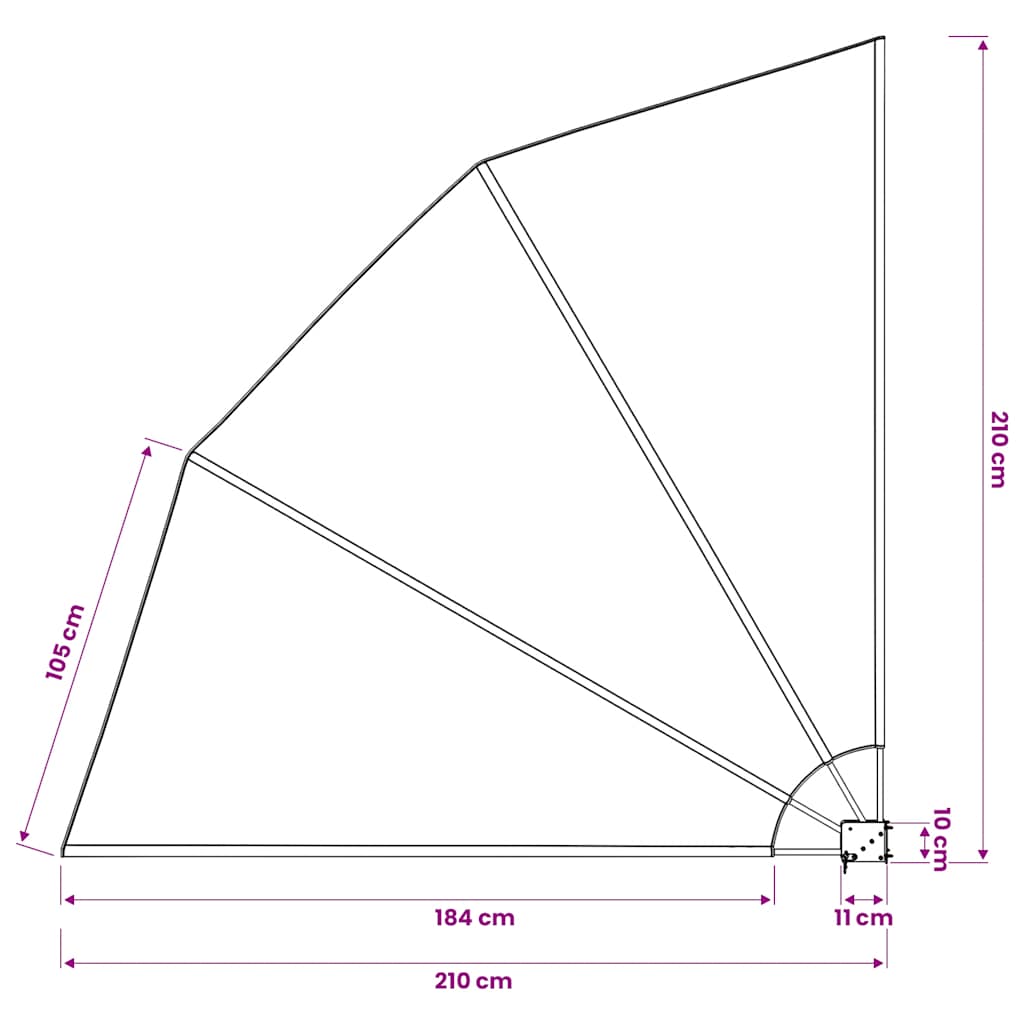sammenklappelig sidemarkise til altan terracotta 210 x 210 cm