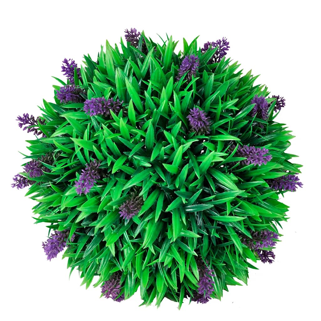 sæt med 2 kunstige buksbom-kugler med lavendel 30 cm
