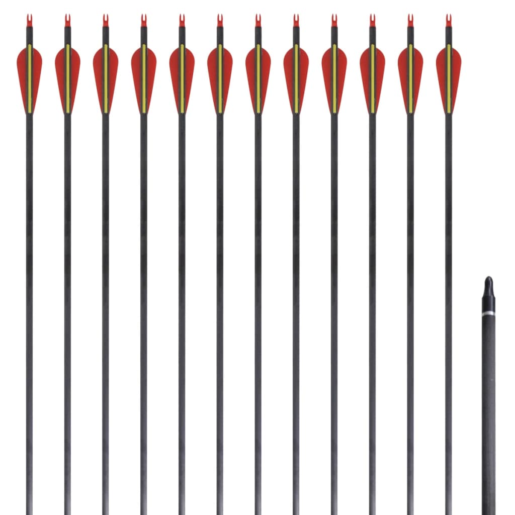 Standard recurve-pile 12 stk. 0,76 cm 30" carbon