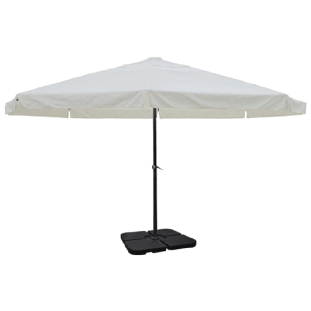 haveparasol med transportabel fod aluminium hvid
