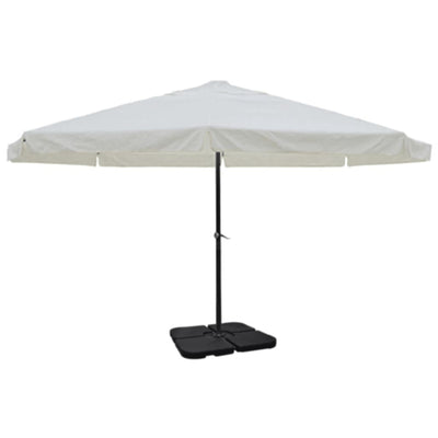 haveparasol med transportabel fod aluminium hvid
