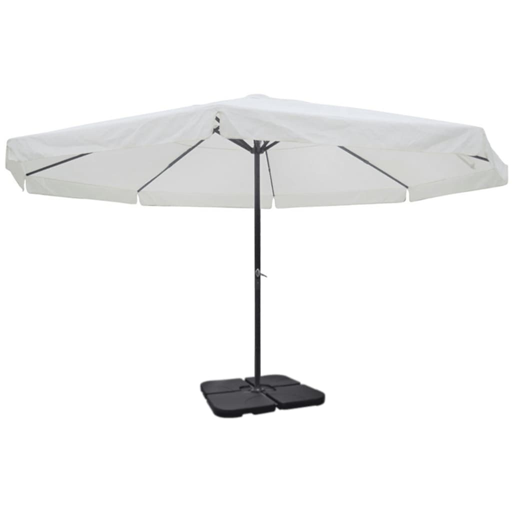 haveparasol med transportabel fod aluminium hvid
