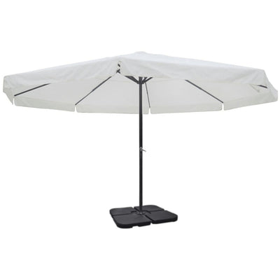haveparasol med transportabel fod aluminium hvid