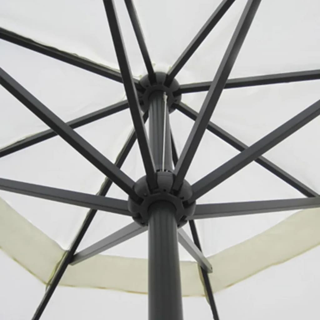 haveparasol med transportabel fod aluminium hvid