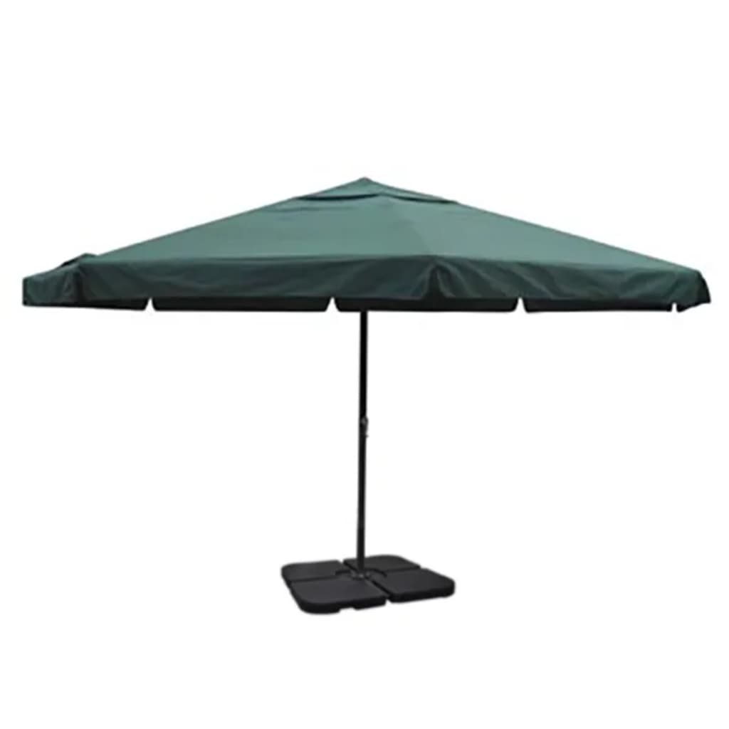 haveparasol m. transportabel fod aluminium grøn