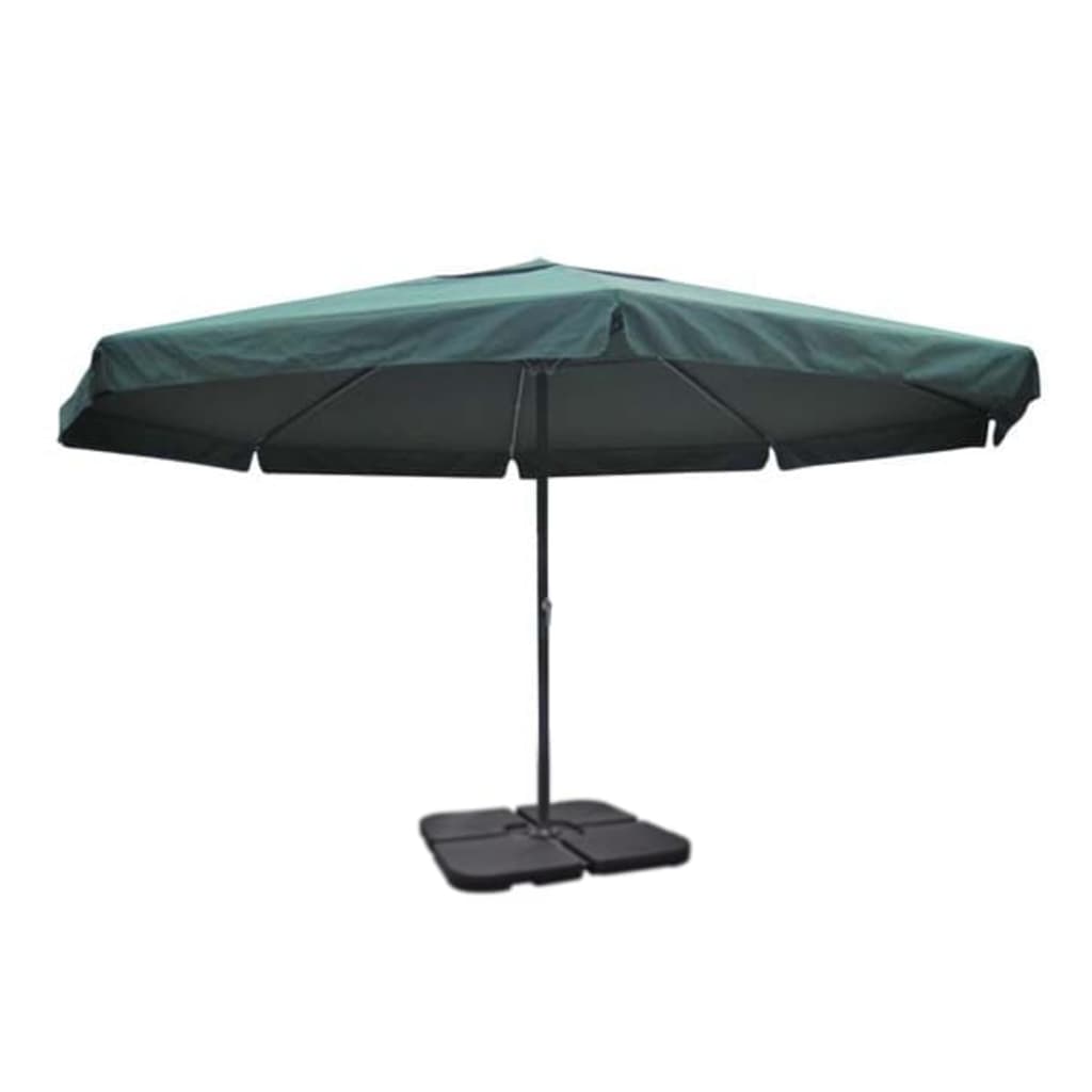 haveparasol m. transportabel fod aluminium grøn