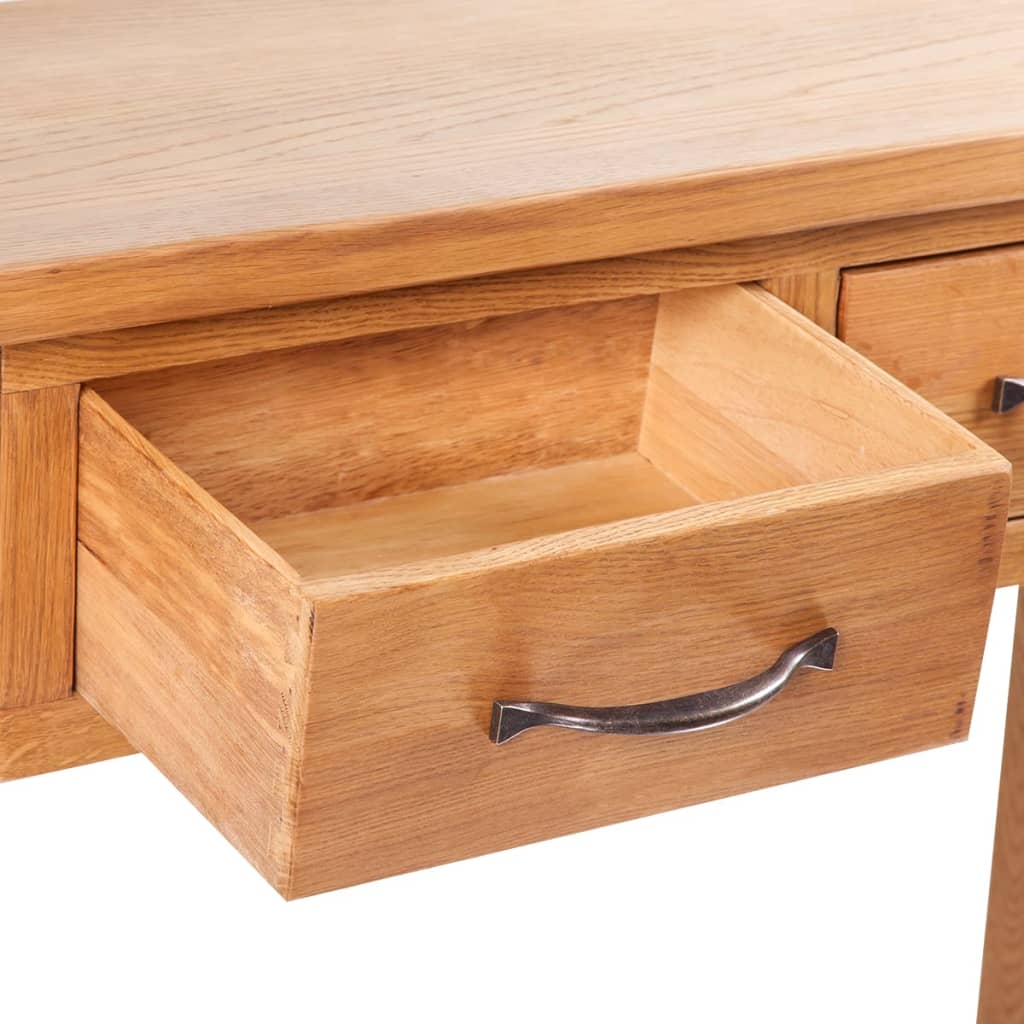 konsolbord 2 skuffer 83x30x73 cm massivt egetræ