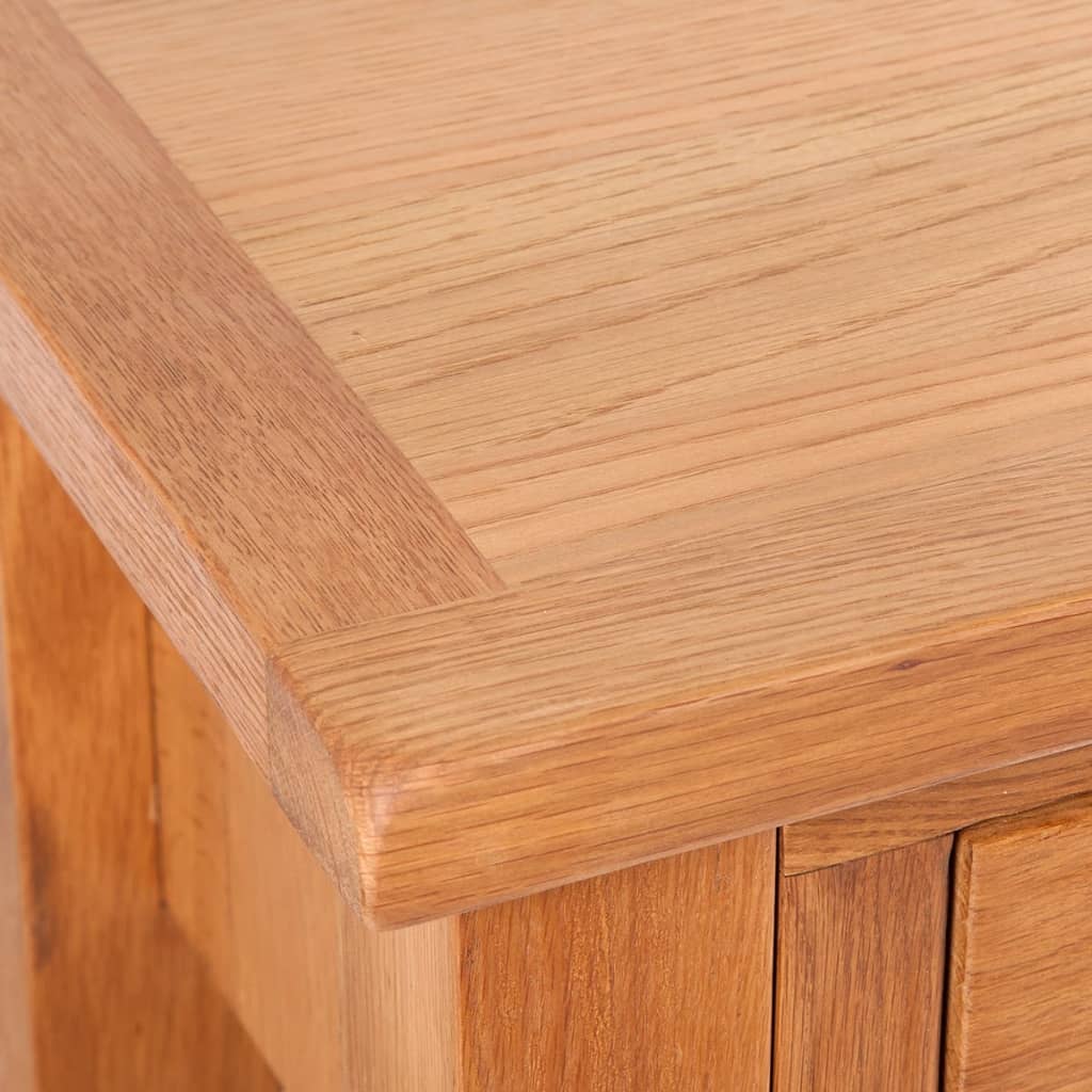 konsolbord 2 skuffer 83x30x73 cm massivt egetræ