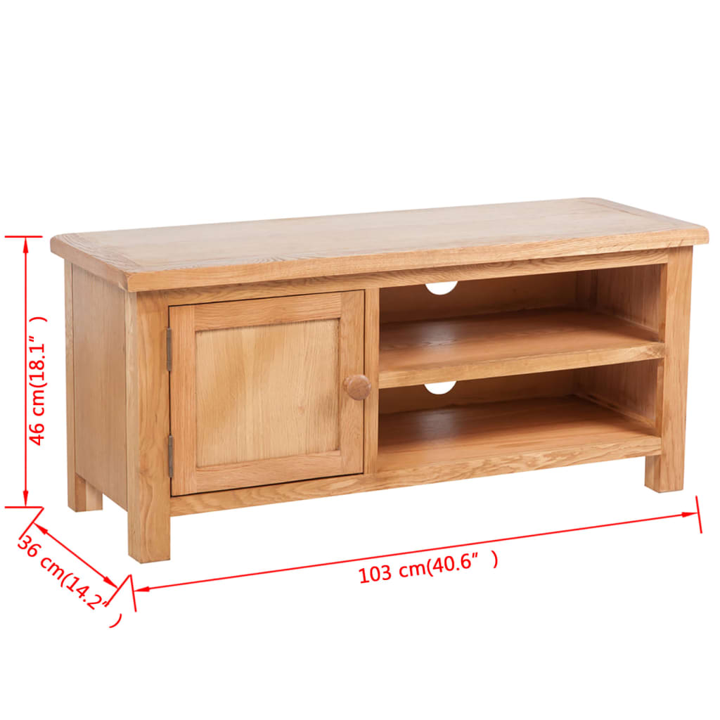 tv-skab 103x36x46 cm massivt egetræ