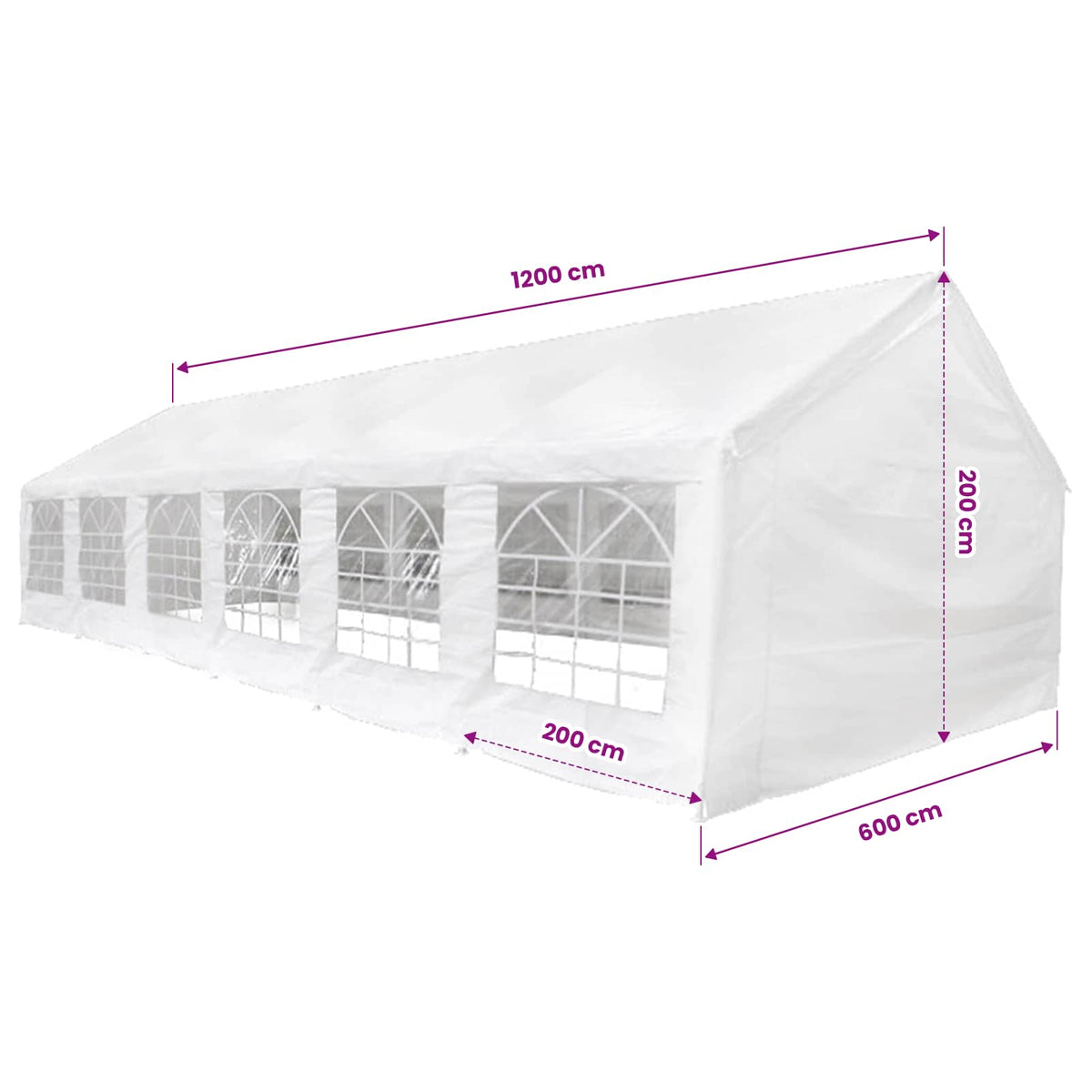 | Teltstof uden ramme | Hvid 12 x 6 m PE