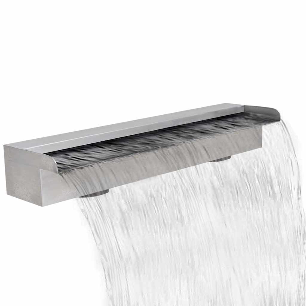 Rektangulær vandfaldsfontæne til pool rustfrit stål 60 cm