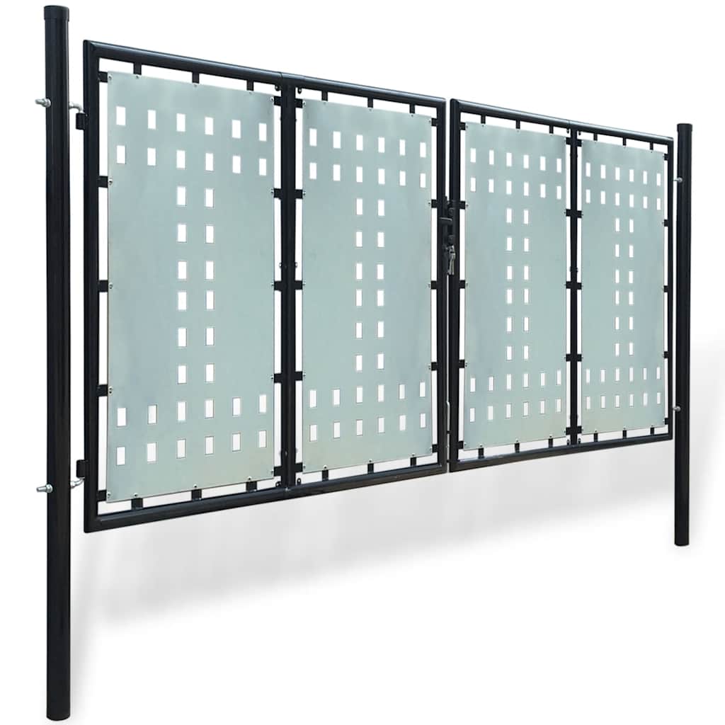 sort hegnslåge med enkelt dør 300x125 cm