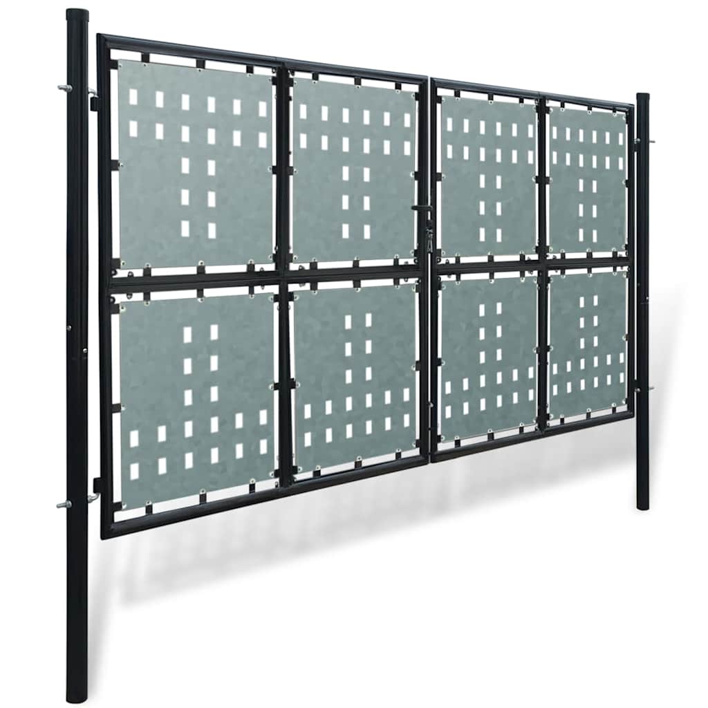sort hegnslåge med enkelt dør 300x150 cm