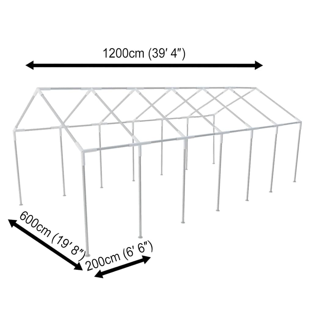 festtelt 12 x 6 m hvidt