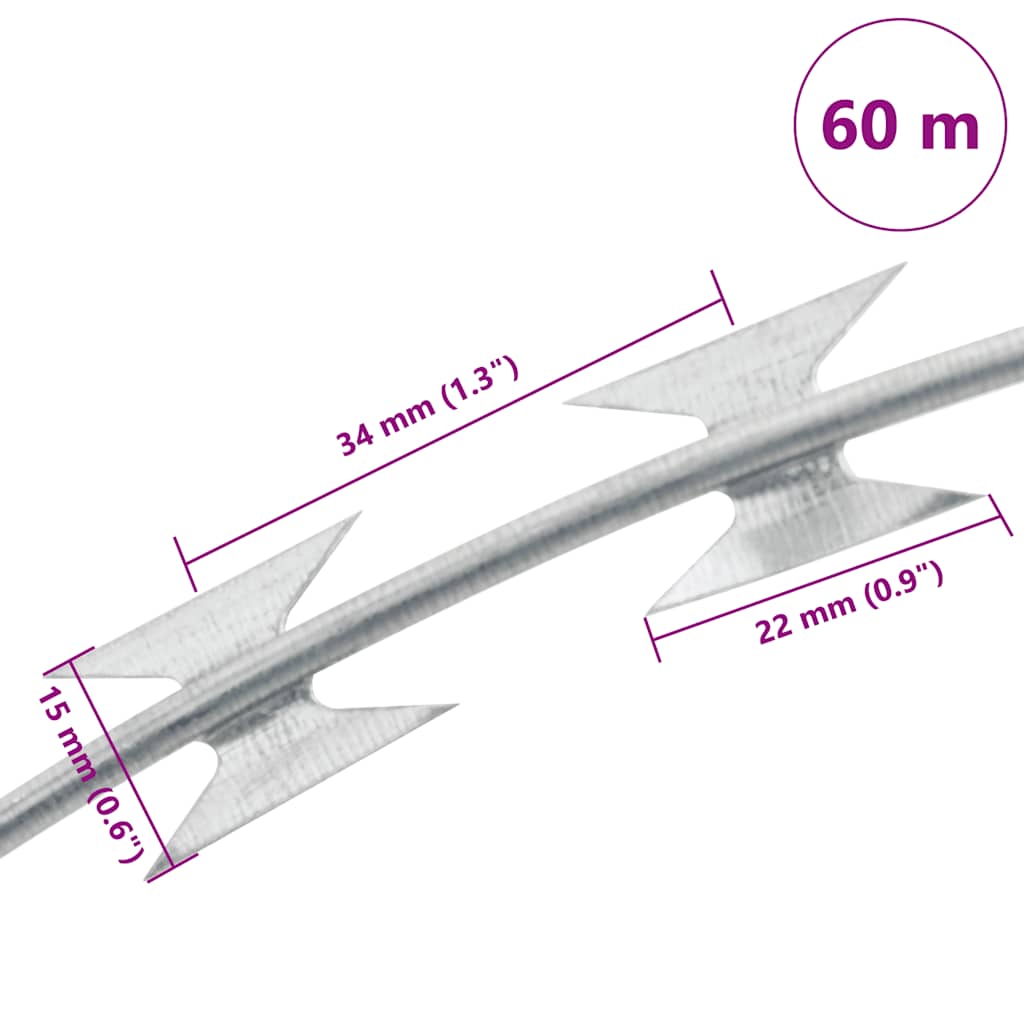 BTO-22 Concertina pigtråd 60 m galvaniseret stål