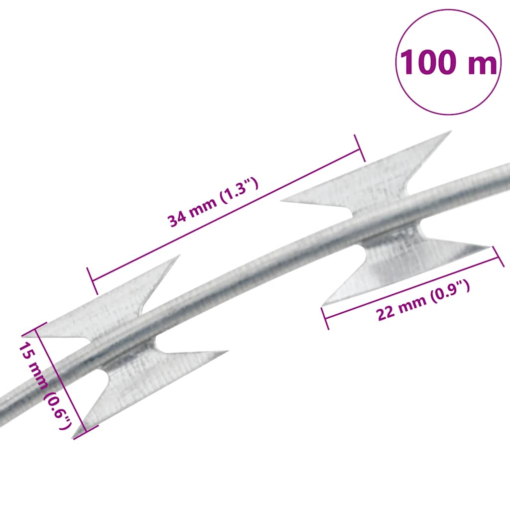 BTO-22 Concertina pigtråd 100 m galvaniseret stål