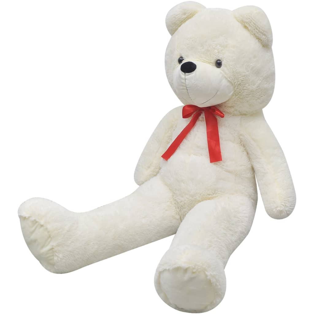 blød plysbamse XXL 135 cm hvid