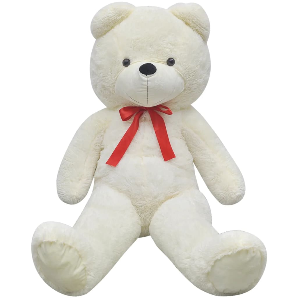 blød plysbamse XXL 160 cm hvid