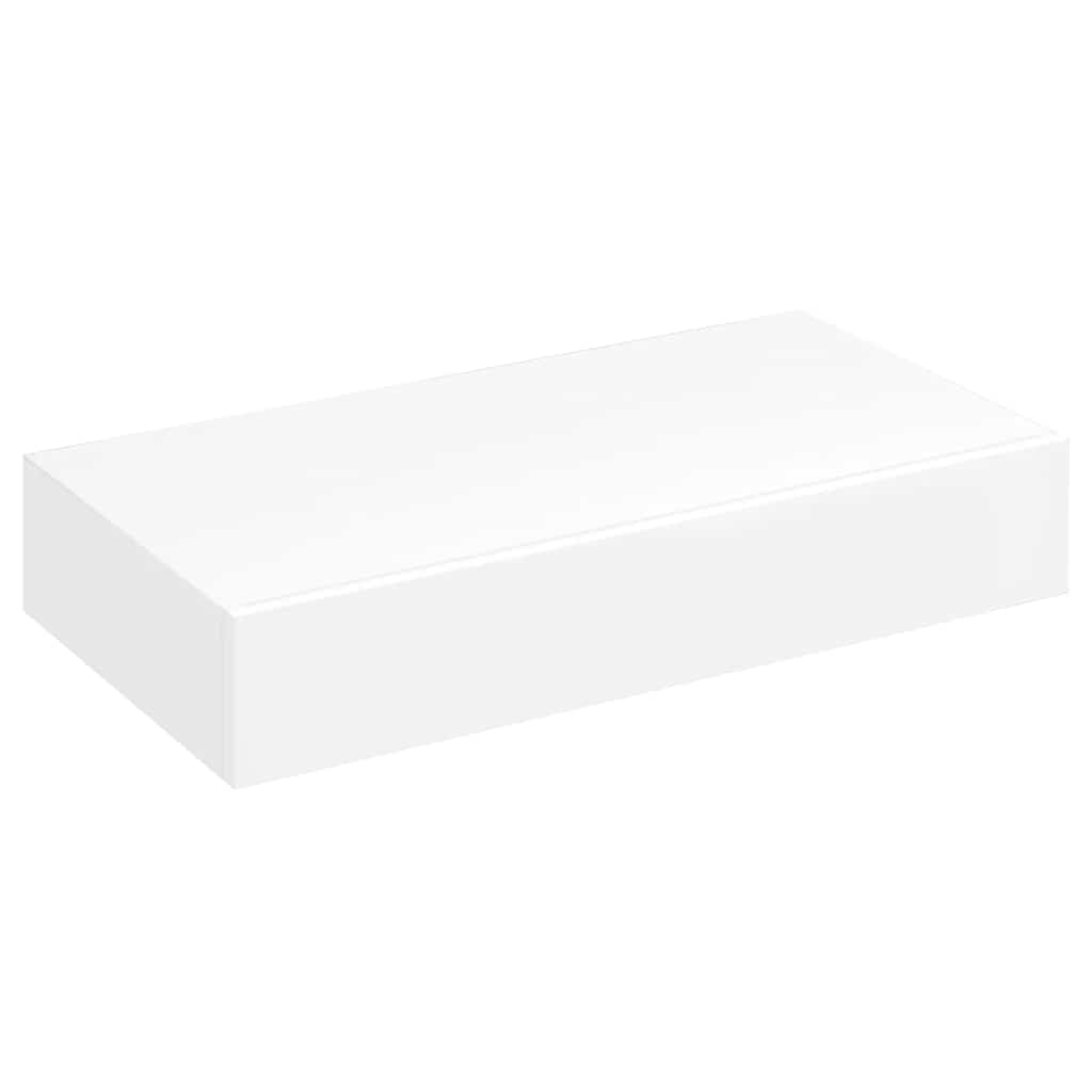 væghylde med 1 skuffe MDF hvid