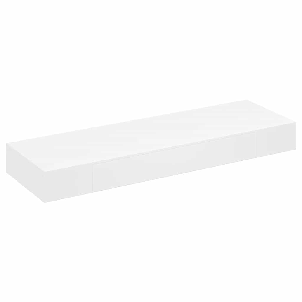 væghylde med 1 skuffe MDF hvid