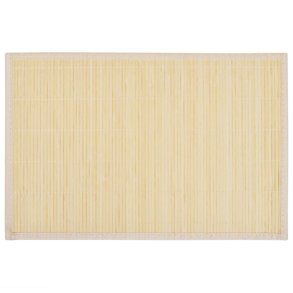 6 Bambusdækkeservietter 30 x 45 cm naturfarvet