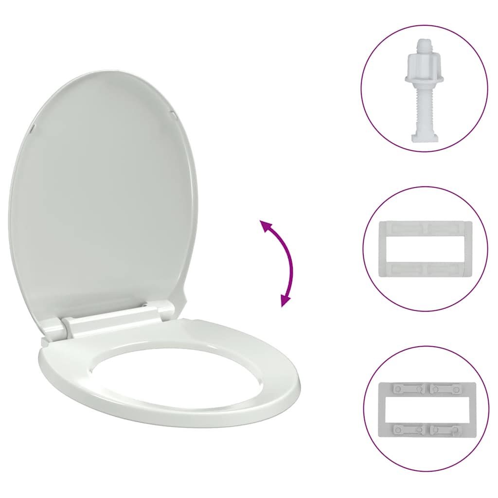 soft close-toiletsæde oval hvid