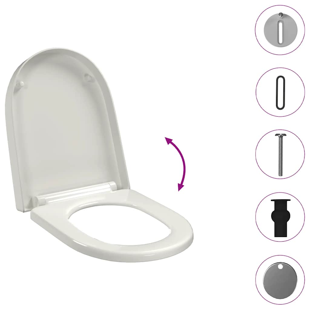 soft close toiletsæde quick-release design firkantet hvid