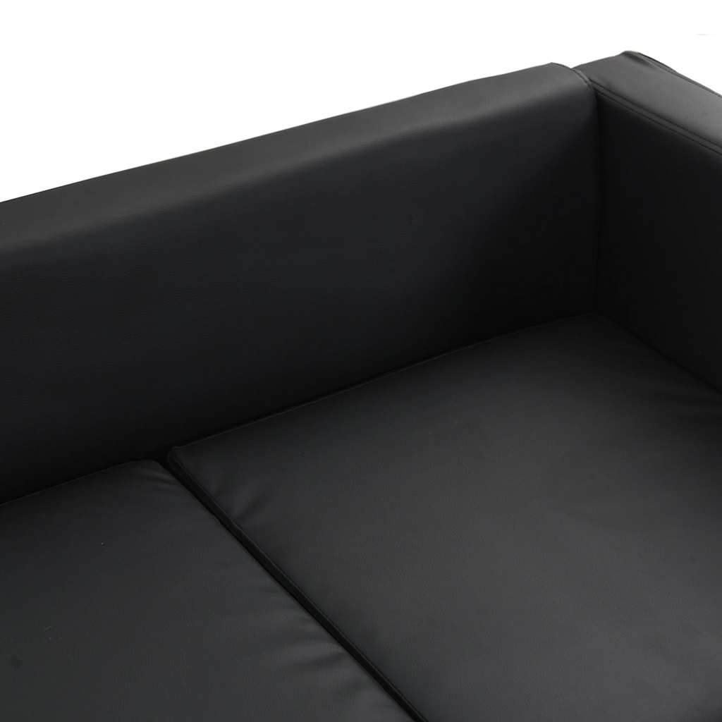 sofa 2-pers. kunstlæder sort