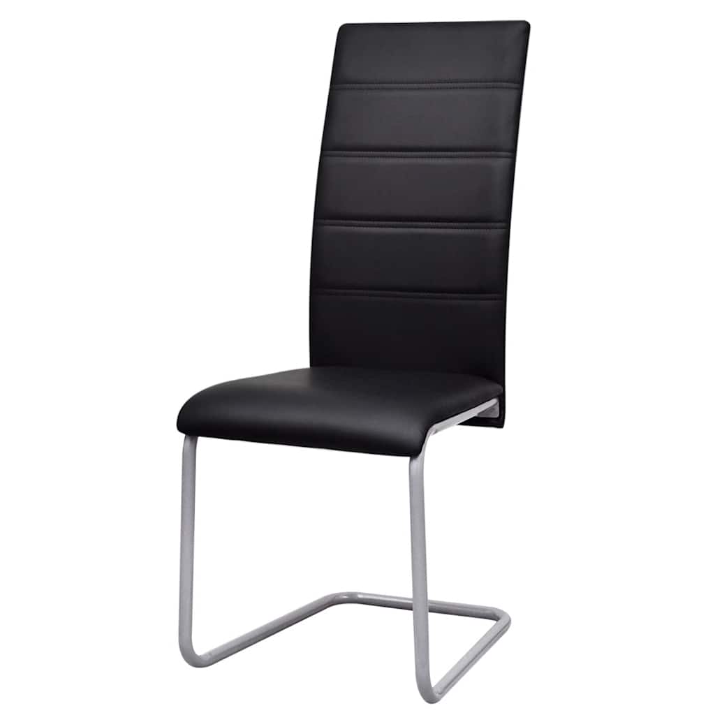 spisebordsstole 2 stk. cantilever-design kunstlæder sort