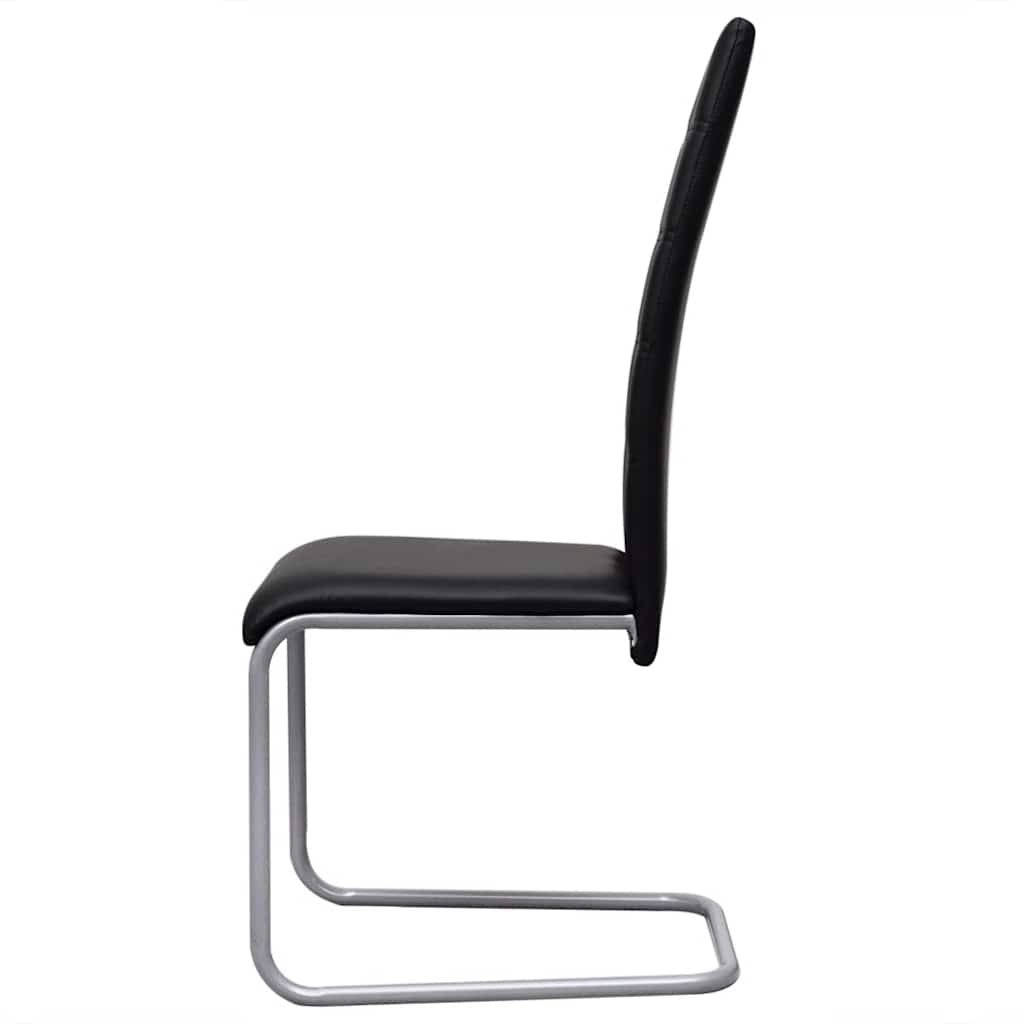 spisebordsstole 2 stk. cantilever-design kunstlæder sort