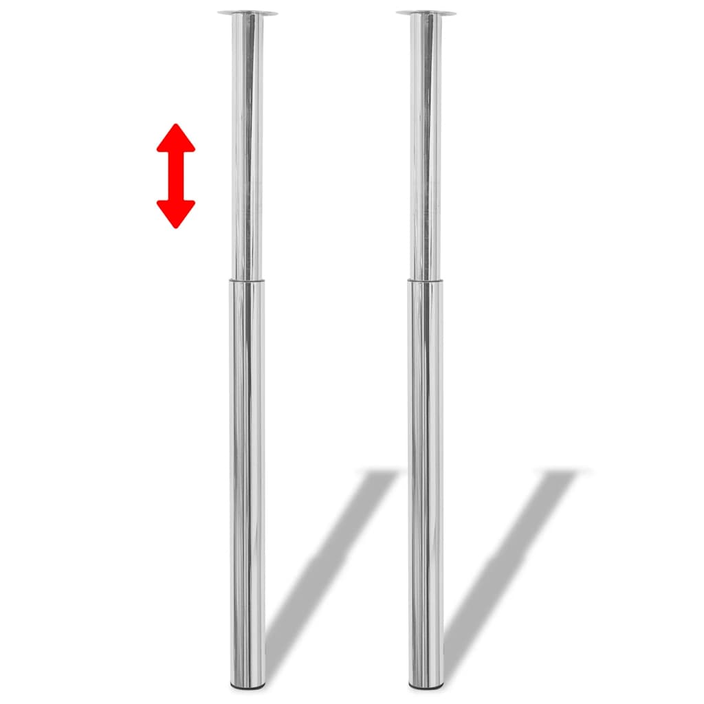 teleskopiske bordben i krom 710 mm - 1100 mm
