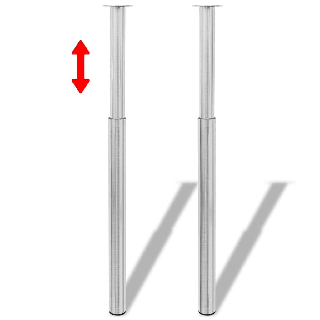 teleskopiske bordben i rustfrit stål 710 mm - 1100 mm