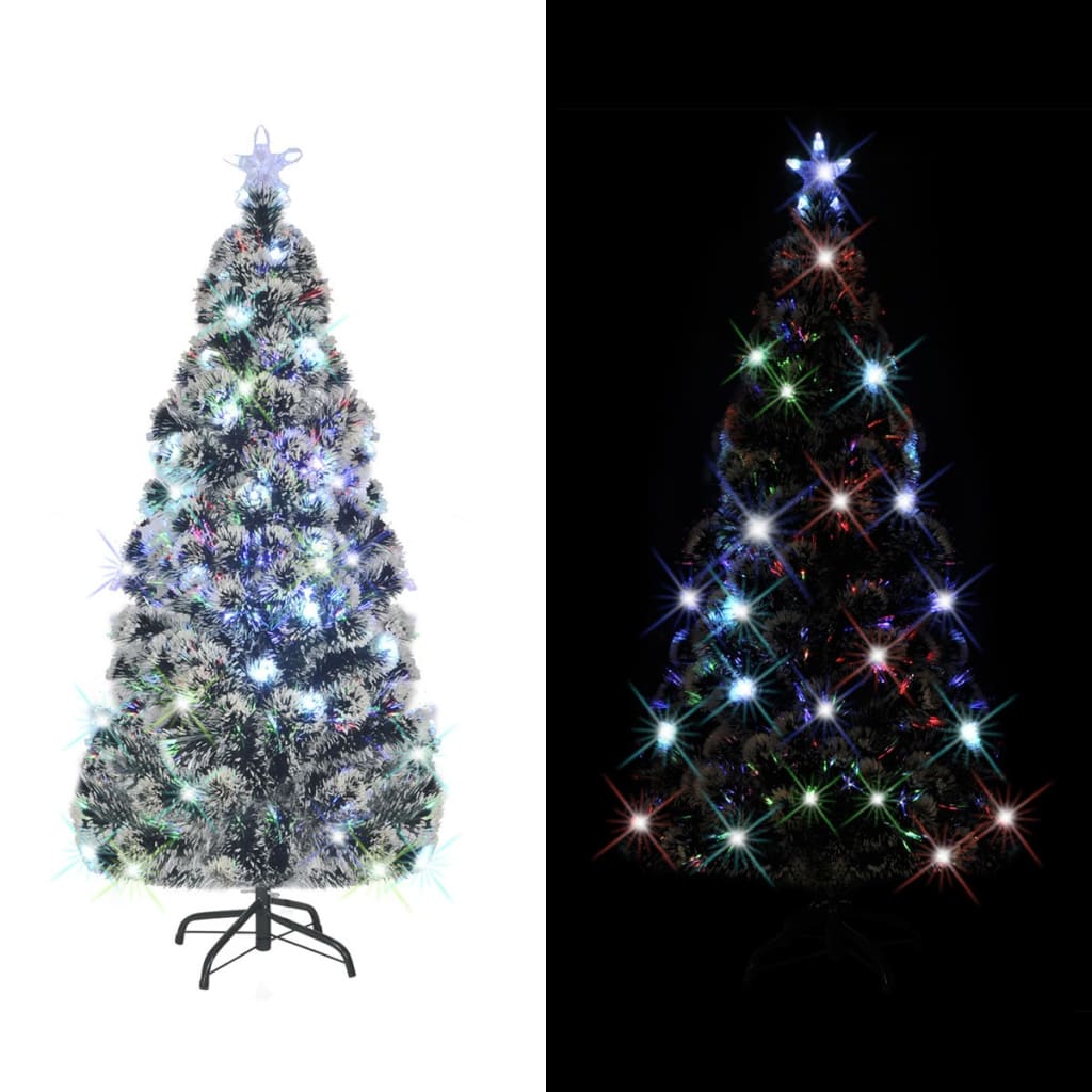 forudtændt juletræ med stativ og LED 180 cm fiberoptisk