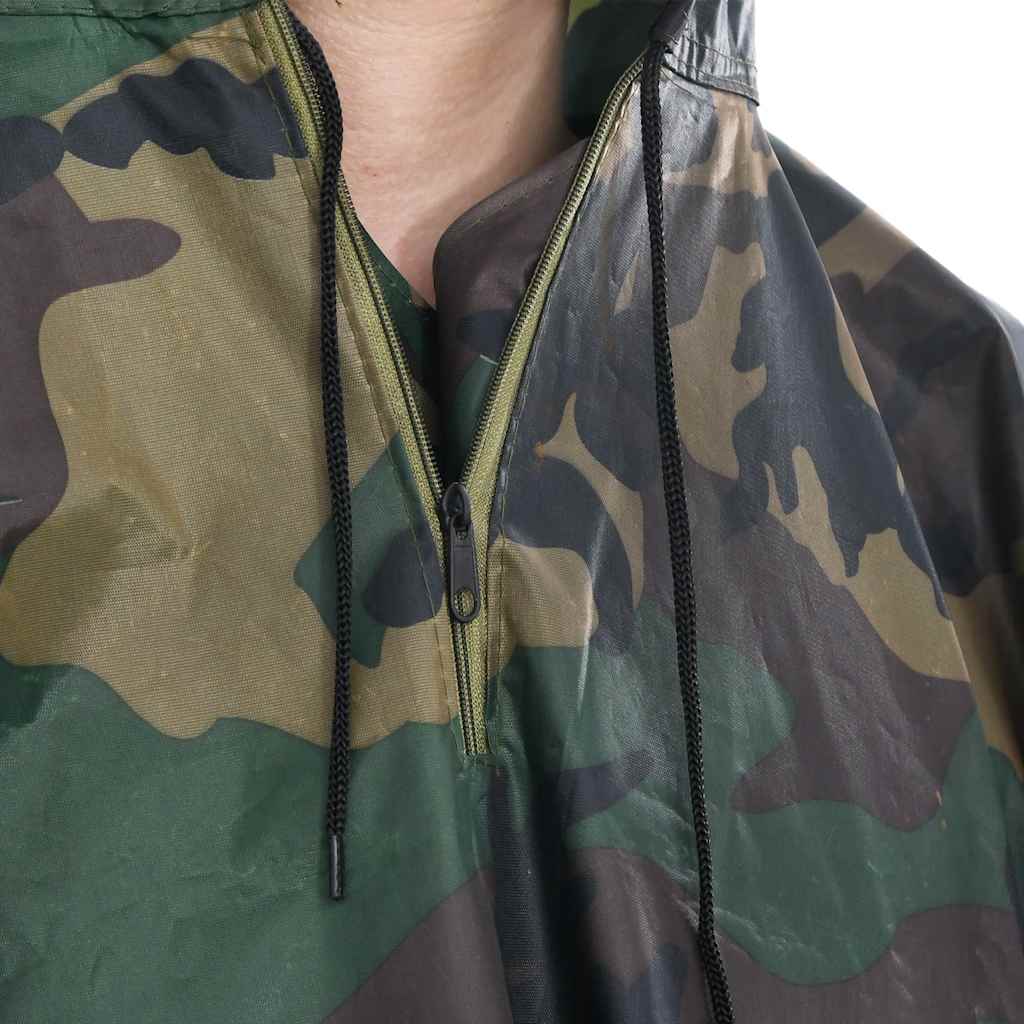 Vandtæt army-regnponcho til camping/vandreture camouflage