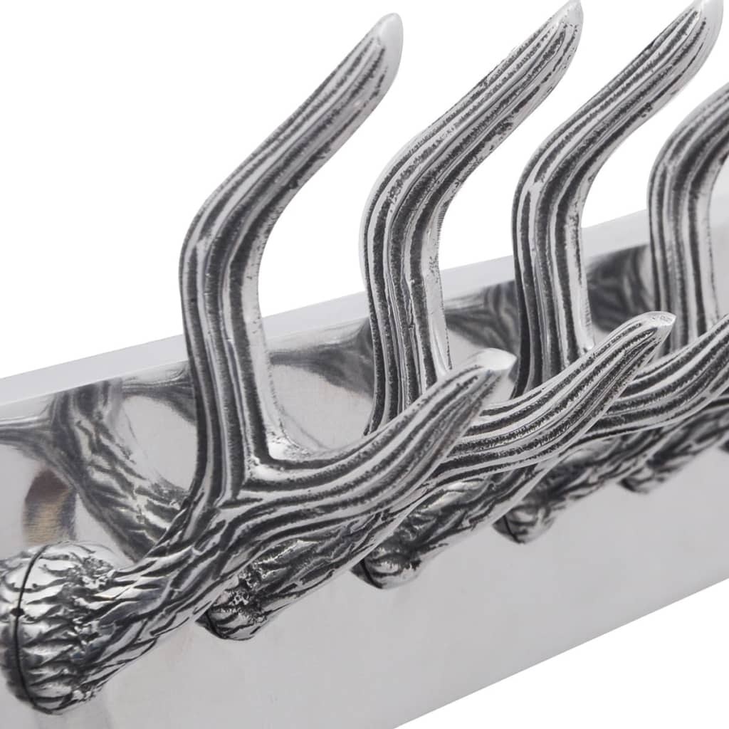 Knagerække/hatte-/slipseholder i aluminium sølv