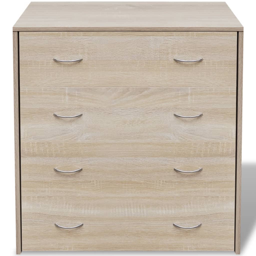 skænk med 4 skuffer 60x30,5x71 cm egetræsfarve
