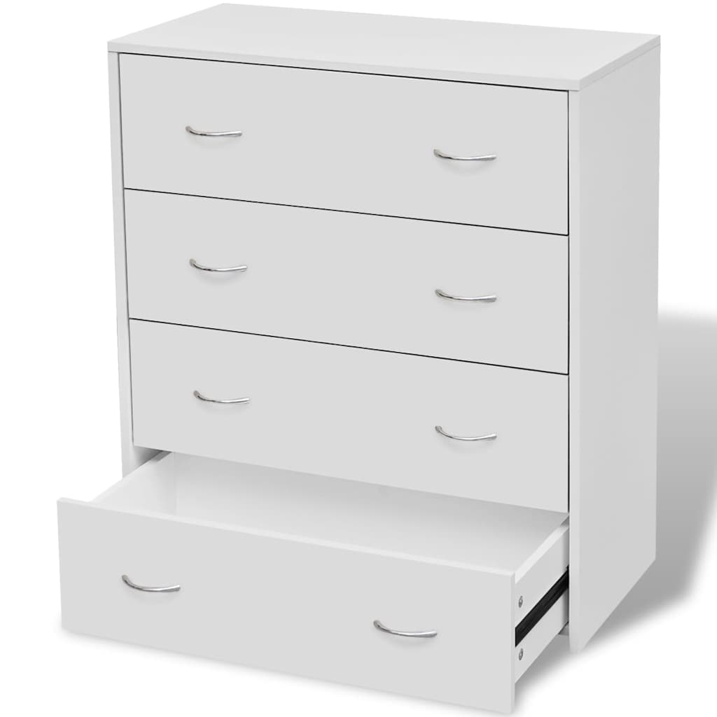 skænk med 4 skuffer 60x30,5x71 cm hvid
