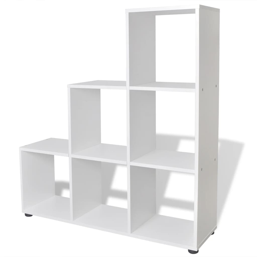 trappeformet bogreol/displayhylde 107 cm hvid