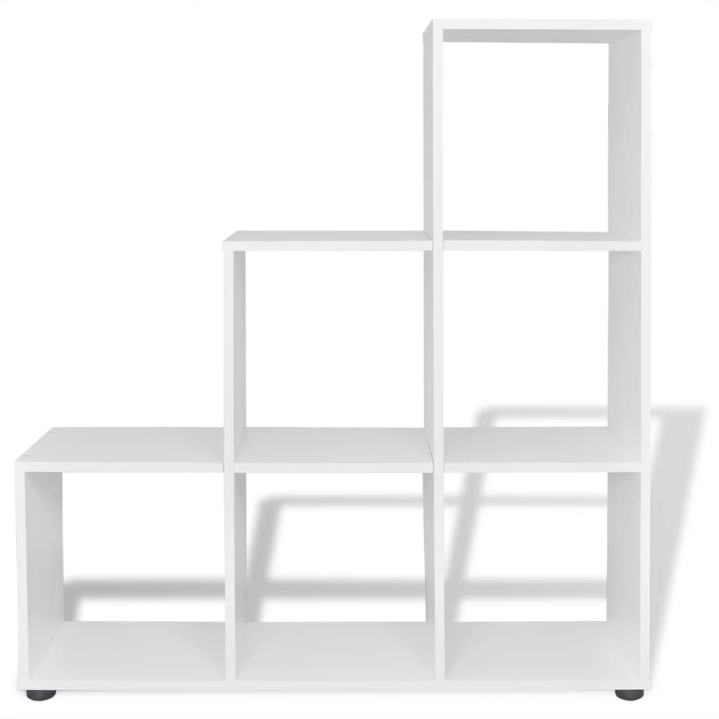 trappeformet bogreol/displayhylde 107 cm hvid