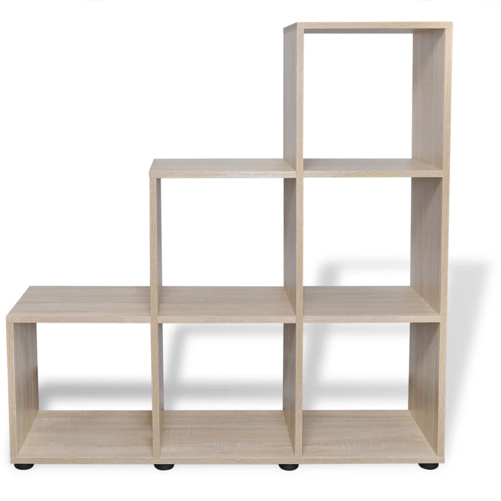 trappeformet bogreol/displayhylde 107 cm egetræsfarve