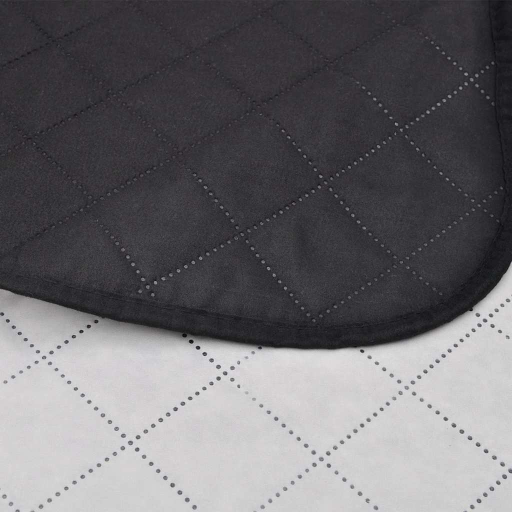 Dobbeltsided quiltet sengetæppe sort/hvid 170 x 210 cm