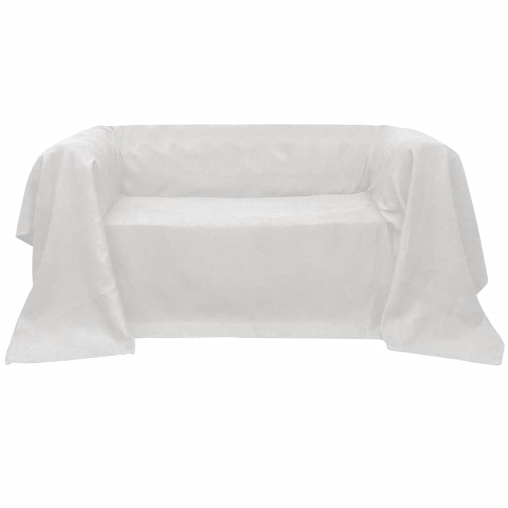 sofabetræk 270x350 cm mikroruskind cremefarvet