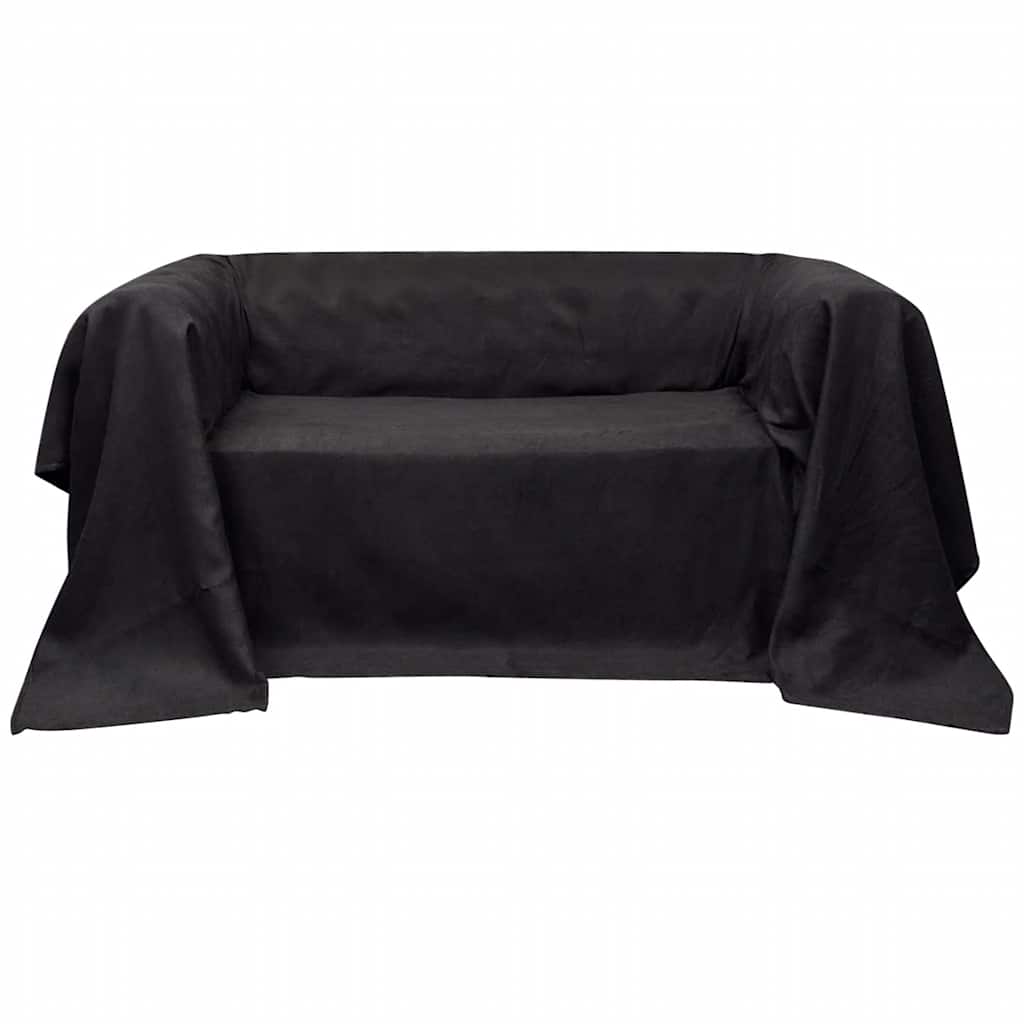 sofabetræk 210x280 cm mikroruskind antracitgrå